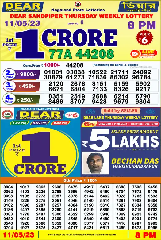 Lottery Sambad 8 PM result 11 May 2023